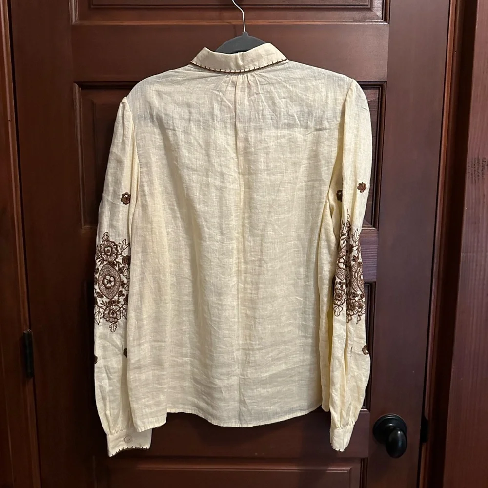 Chasing Unicorns Lover's Rock Cutwork Embroidered Blouse Size L - Picture 6 of 10